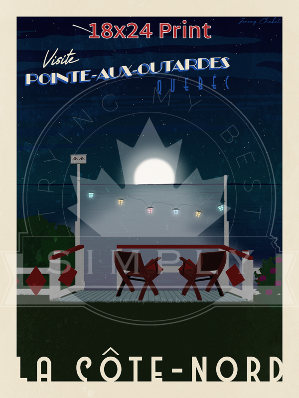 Pointe Aux Outardes 18x24 - Night Thumbnail