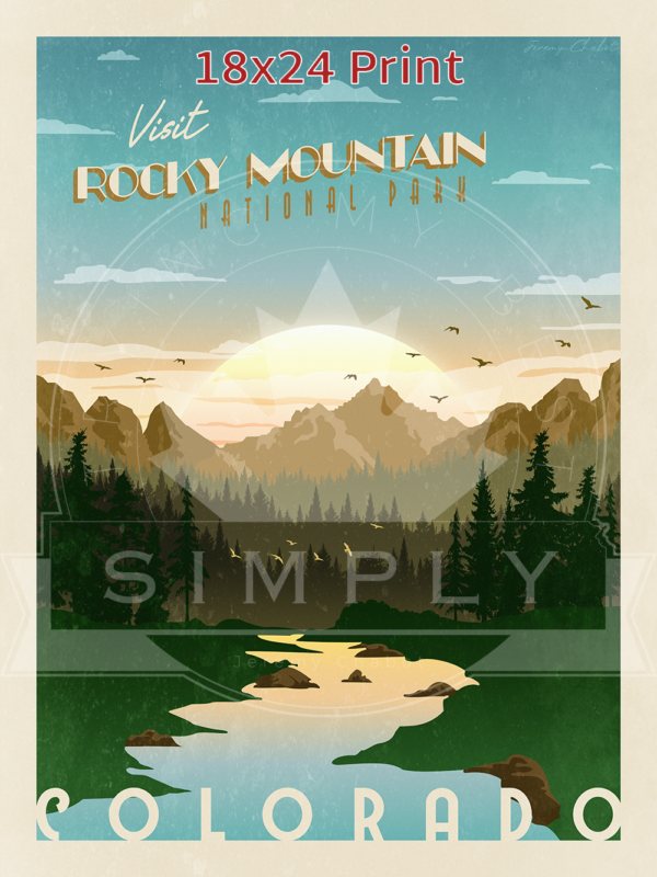 Rocky Mountain Park 18x24 - Sunset Thumbnail