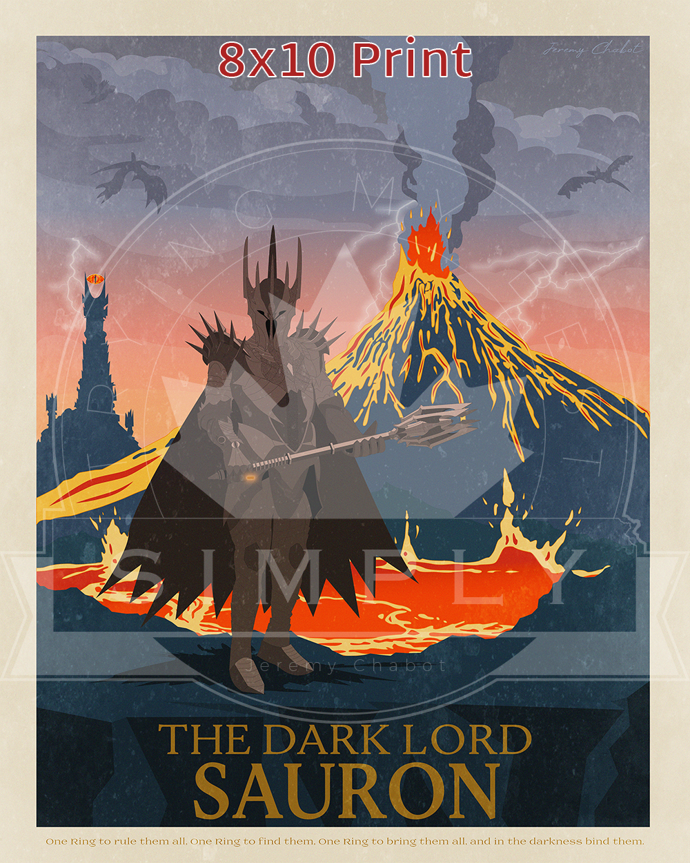 Middle Earth Banner Mordor Sauron Movie Poster Lord of the 