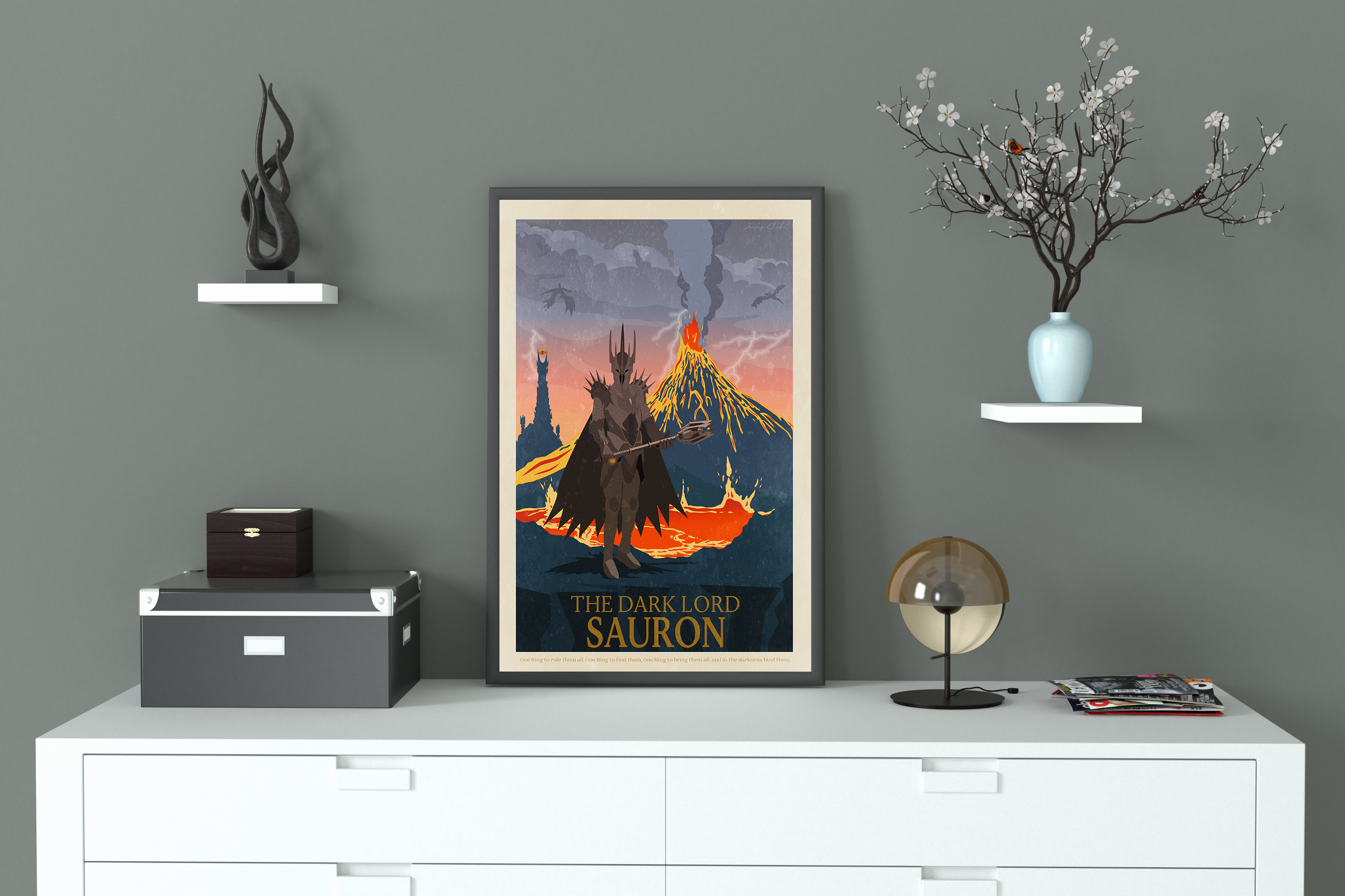 Middle Earth Banner Mordor Sauron Movie Poster Lord of the -  Denmark